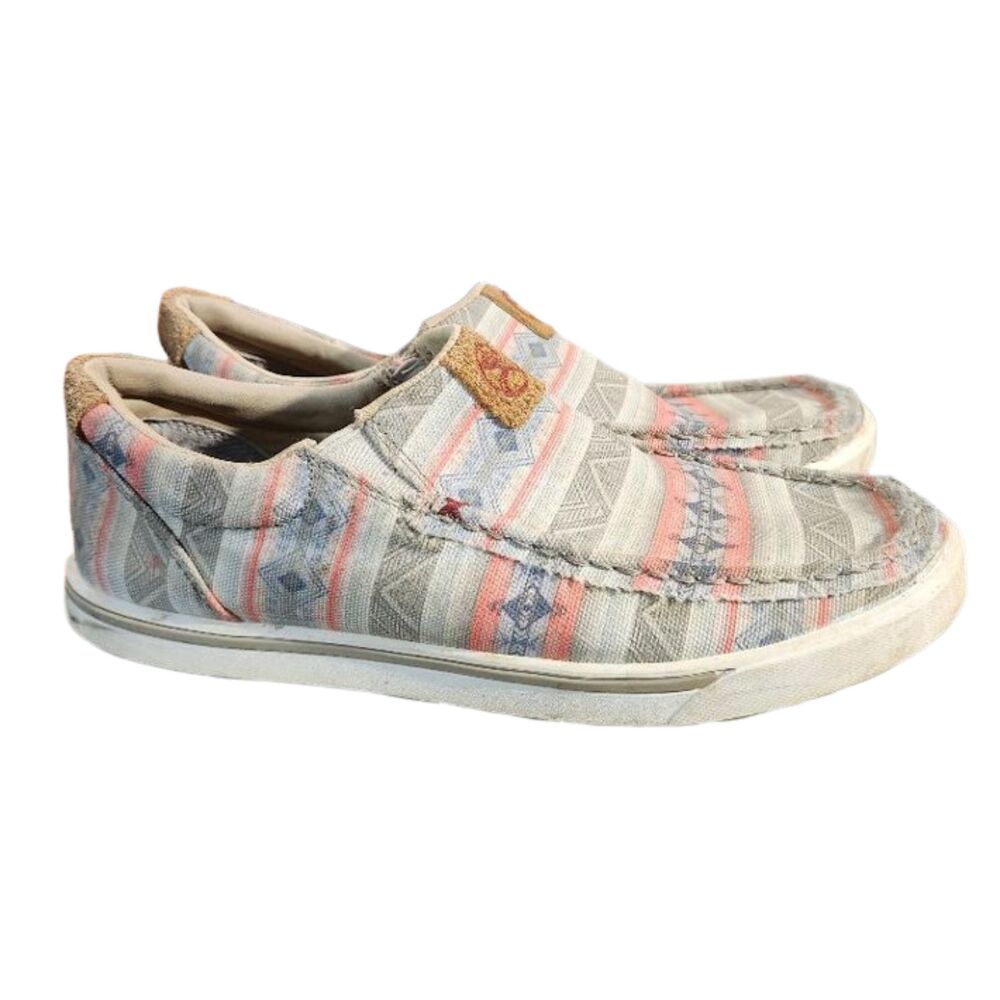 C14 Twisted X Ladies Hooey Loper Pink Aztec Slip-On Shoes WHYC021 Size 8.5